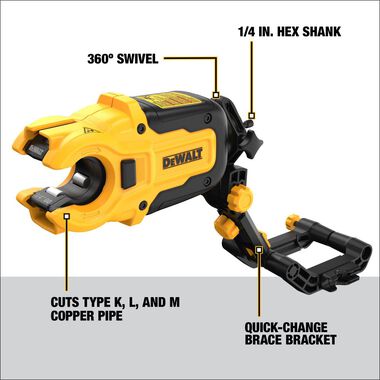 DEWALT IMPACT CONNECT Copper Pipe Cutter Attachment, large image number 1