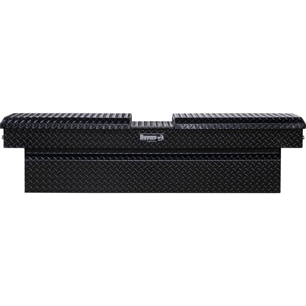 Buyers Products Company 18x27x71 Inch Gloss Black Diamond Tread Aluminum Gull Wing Truck Box – 1720420
