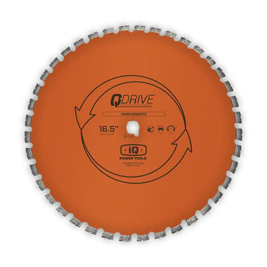 iQ Power Tools 16.5 in Q Drive Arrayed Segmented Hard Concrete Orange Blade