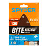 Spyder Detail Sander Sheets, 120 Grit Alum Oxide, 3-7/8 Inch Mouse, 5 Pieces, small image number 1