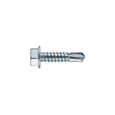 Hillman 1/4-14 x 3/4in Zinc Hex Washer Head Self Drilling Screw 100pk, large image number 1