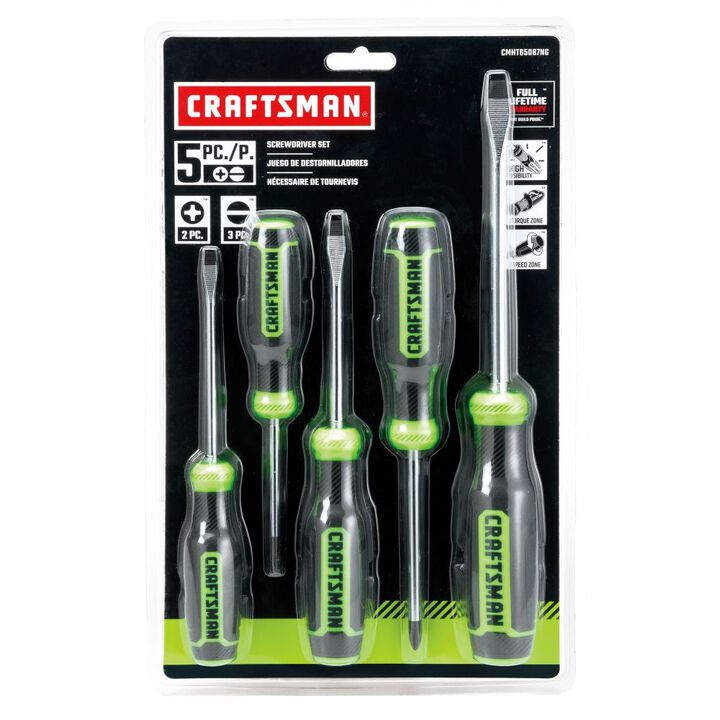 CRAFTSMAN High-Visibility Bi-Material Screwdriver Set, 5 Pieces, large image number 1