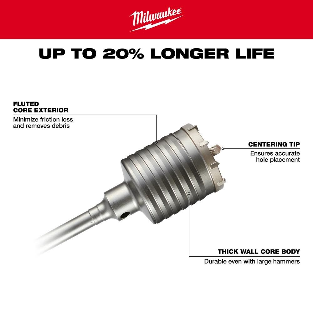 Milwaukee 2-5/8 in. x 22 in. SDS-Max Core Bit, large image number 4