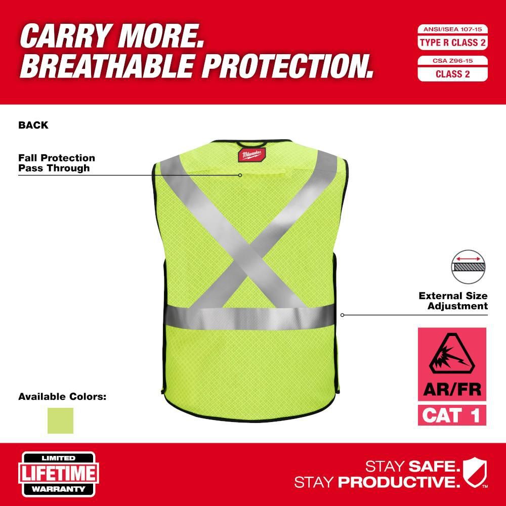 Milwaukee High Vis Safety Vest Class 2 Breakaway AR/FR Cat 1, large image number 4