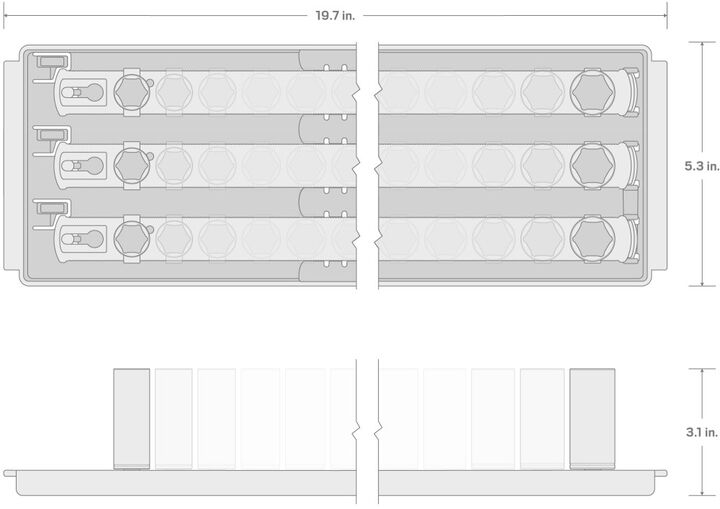 Tekton 3/8 in Shallow, Semi-Deep, Deep 6 Point Impact Sockets, Rails, 57 Pieces, large image number 6