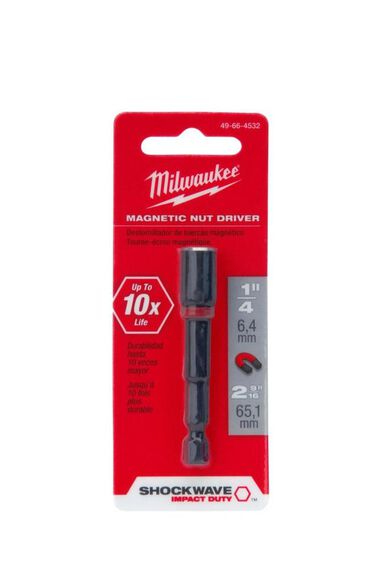 Milwaukee SHOCKWAVE 2-9/16 in. Magnetic Nut Driver 1/4 in., large image number 9