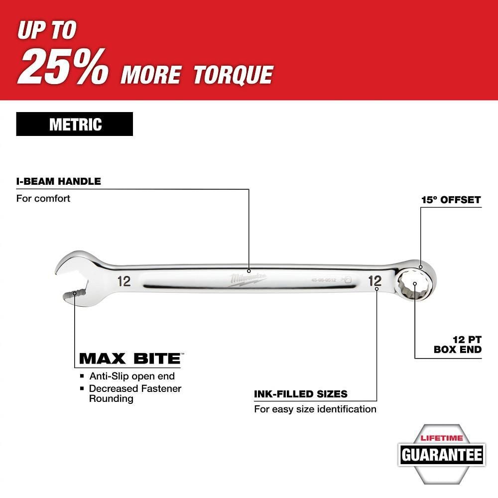 Milwaukee Metric Combination Wrench Set with PACKOUT Compact Organizer 15 Piece, large image number 3