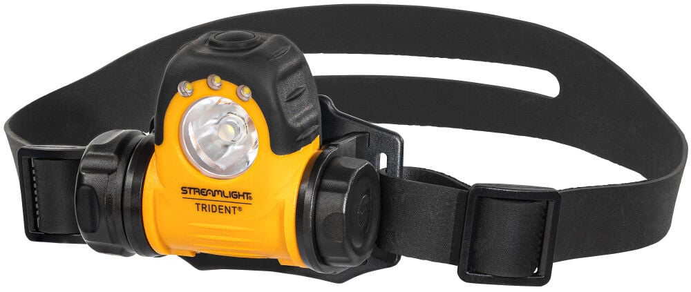 Streamlight Trident Headlamp LED Multi-Purpose with Three AAA Batteries & Hard Hat Headstraps Yellow, large image number 1