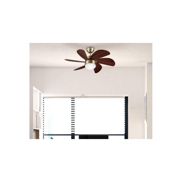 Westinghouse 30in Turbo Swirl Brass LED Indoor Ceiling Fan, large image number 2