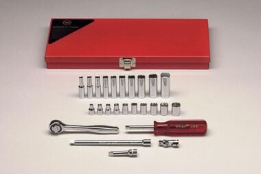 Wright Tool 1/4 In. Drive 23 pc. 6 pt Standard & Deep Socket Set, large image number 0