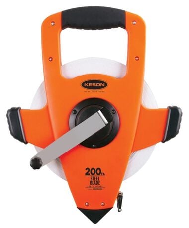 Keson 200 ft. Open Reel Steel Tape Measure Speed Rewind SAE