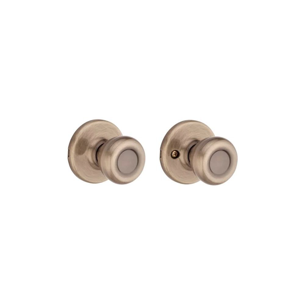 Kwikset Antique Brass Hall/Closet Tylo Passage Door Knob Set – 92001-512
