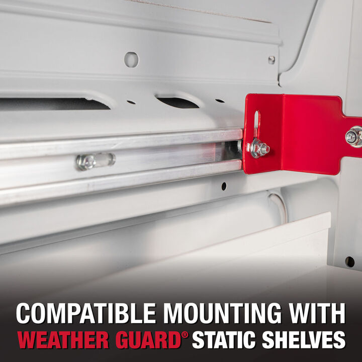 Weather Guard 36 Inch White/Red Aluminum Folding Van Shelving, large image number 10