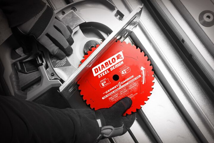 Diablo Tools 8 inch x 42 Tooth TCG Cermet II Steel Demon Thick Metal & Stainless Cutting Circular Saw Blade with 5/8 inch Arbor, large image number 1