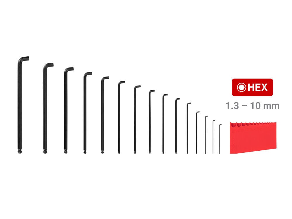 Tekton Ball End Hex L-Key Set, 28 Piece (0.050-3/8 Inch, 1.3-10 mm), large image number 6