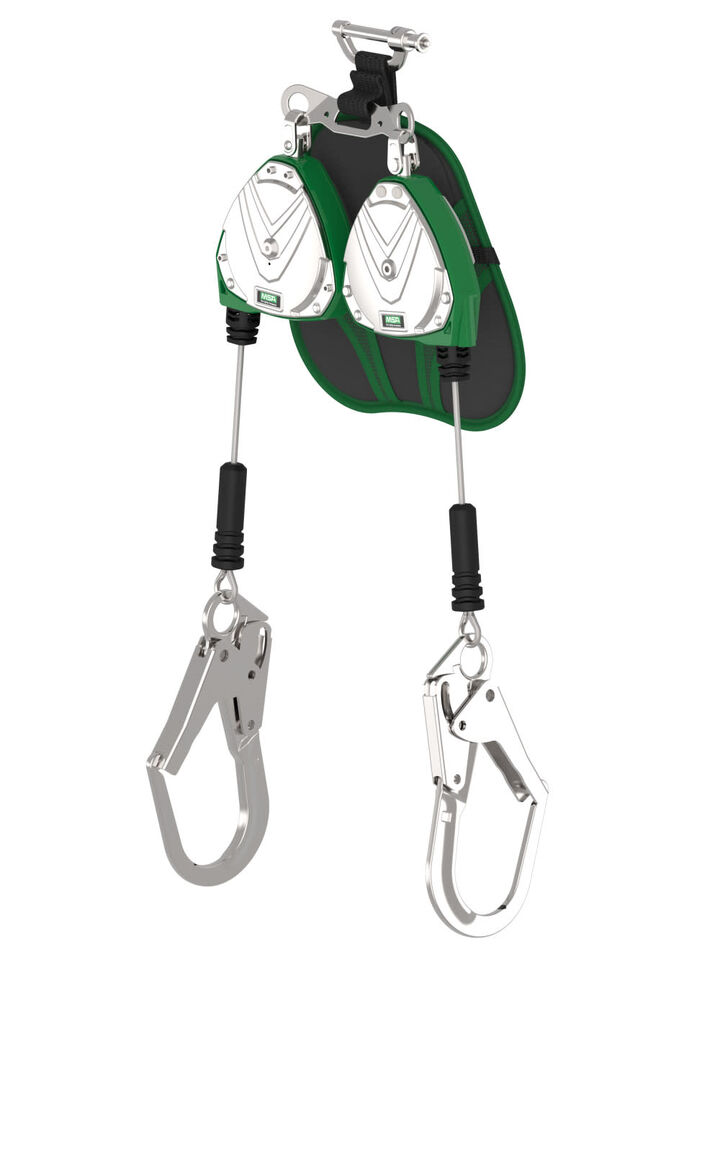 MSA Safety Works V-TEC EDGE, Leading Edge Cable PFL, 8 Ft (2.4 m), Twin-Leg, 36CL Large Steel Snaphooks, Locking Pin Connector (Top), ANSI Z359.14-21, OSHA