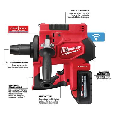 Milwaukee M18 FORCE LOGIC 2 in.-3 in. ProPEX Expansion Tool Kit, large image number 8