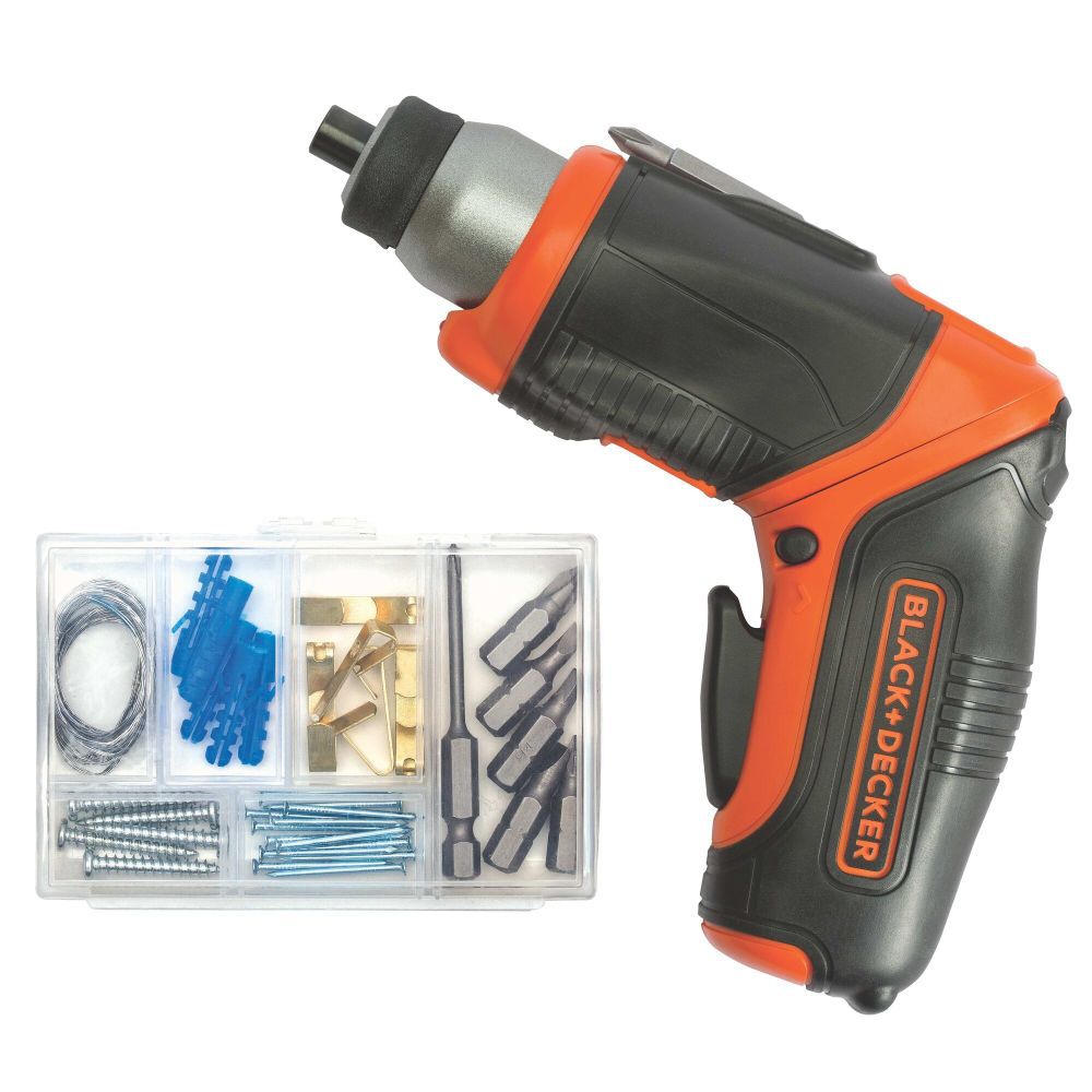 Black and Decker V Max Cordless Screwdriver With Picture-Hanging Kit, large image number 2