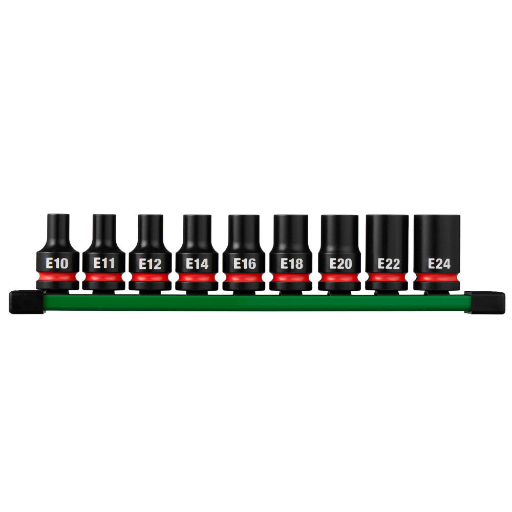 Milwaukee SHOCKWAVE Impact Duty 1/2 Inch Drive E-Torx Bit Socket Set 9 Pieces - 49-66-7266