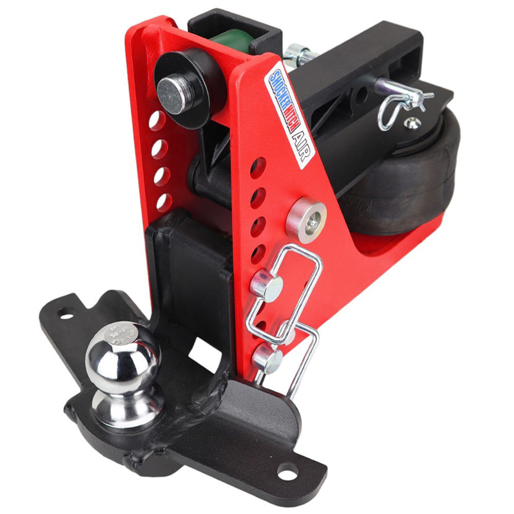 Shocker Hitch 14K 2 Inch Air Receiver Hitch & Drop Sway Bar Tab Ball Mount 2-5/16in Hitch Balls, large image number 1
