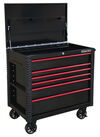 Extreme Tools EX Tool Cart Series 41 Inch W x 26 Inch D 6 Drawer Tool Cart with Bumpers Black with Red Drawer Pulls, small image number 3