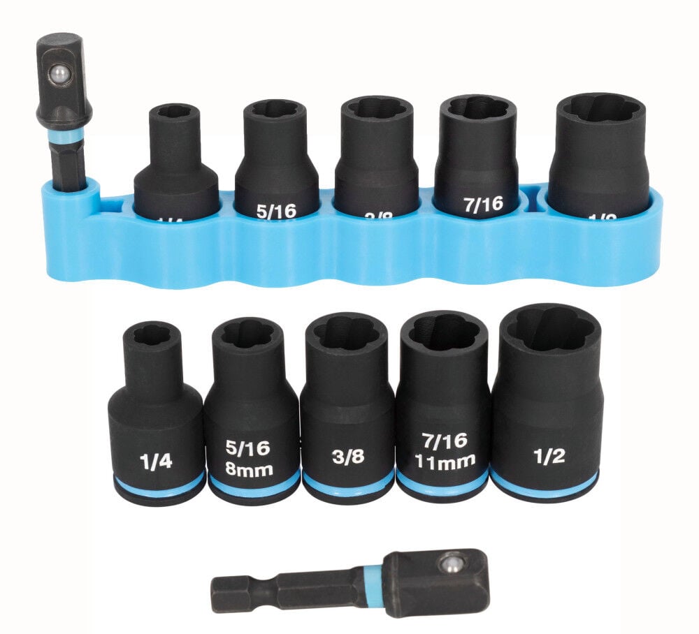 Spyder 3/8 Inch Drive SAE/Metric Extractor Impact Socket Set with Adapter, 6 Pieces, large image number 6