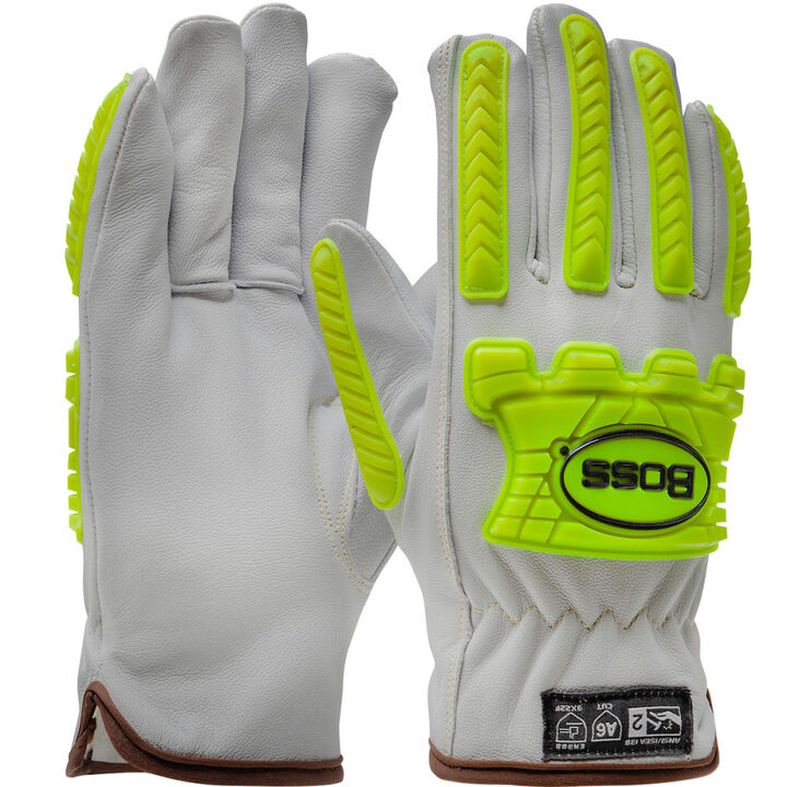 Protective Industrial Products Boss Goatskin Impact Driver Gloves A6 Medium