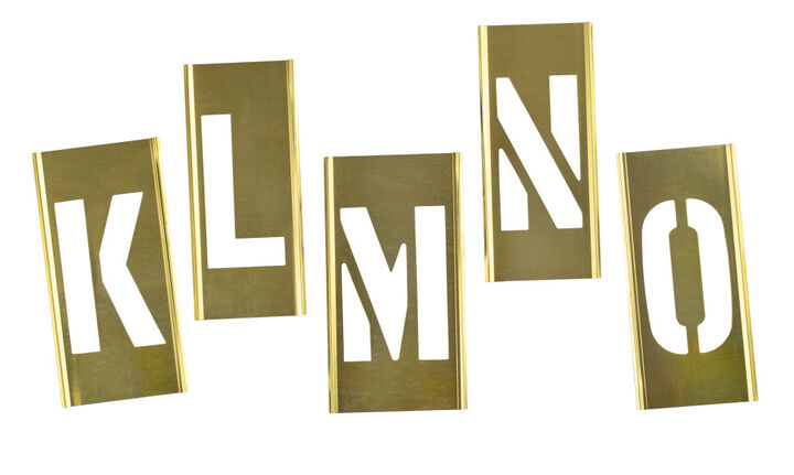 C H Hanson 2 Inch Stencil Set-Letter, Brass, 33 Pieces, large image number 3