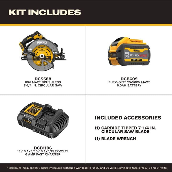 DEWALT 60V FLEXVOLT 7-1/4 Inch Circular Saw with Tool Connect Kit, large image number 2
