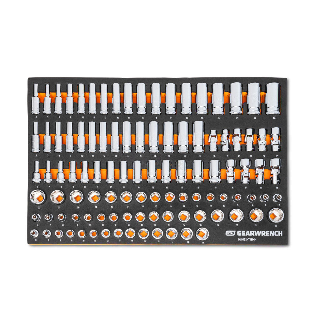 GEARWRENCH 358 Pc. MEGAMOD Metric Mechanics Set in Foam Trays with Storage, large image number 4