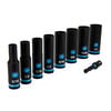 Spyder 3/8 Inch Drive Deep Thin-Walled SAE Impact Socket Set with Adapter, 9 Pieces, small image number 1