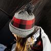 Eskimo Alpine Knit Hat, Gray/Red, small