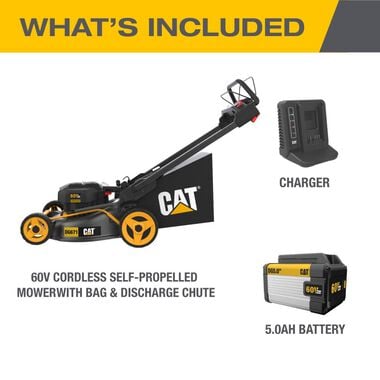CAT DG671 60V 21in Self-Propelled Brushless Lawn Mower Kit, large image number 11