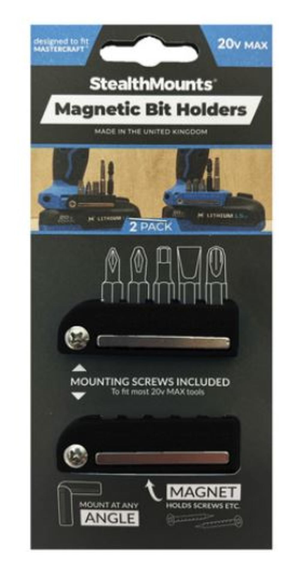 Stealthmounts Bit Holder Mastercraft 2pk Black, large image number 2
