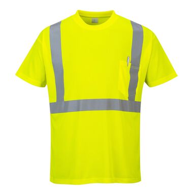 Portwest Hi-Vis Pocket T-Shirt Yellow - XLarge