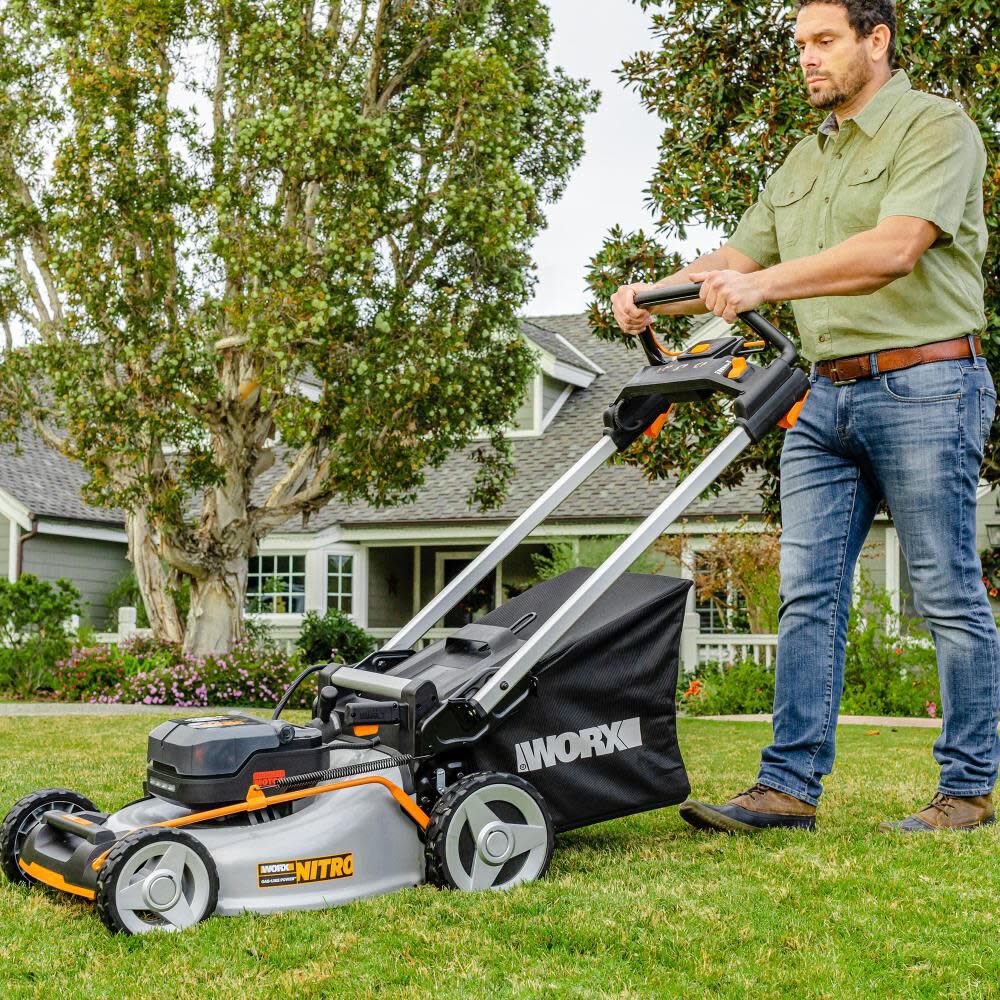 Worx Nitro 40V Power Share PRO 21 Inch Cordless Self-Propelled Lawn Mower Kit, large image number 10