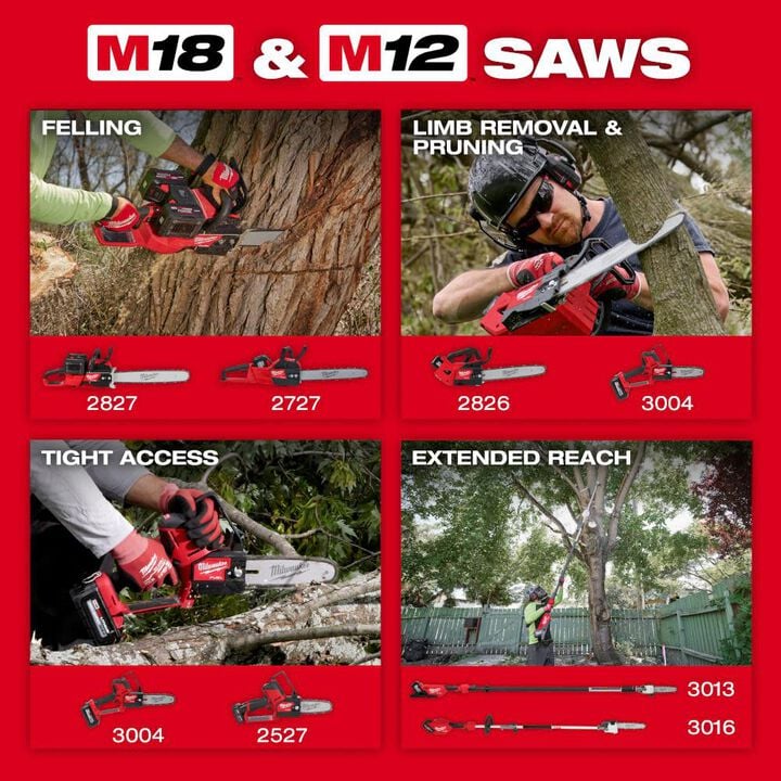 Milwaukee M18 Fuel 20 Inch Dual Battery Chainsaw Kit and Replacement Guide Bar & Saw Chain Bundle, large image number 10