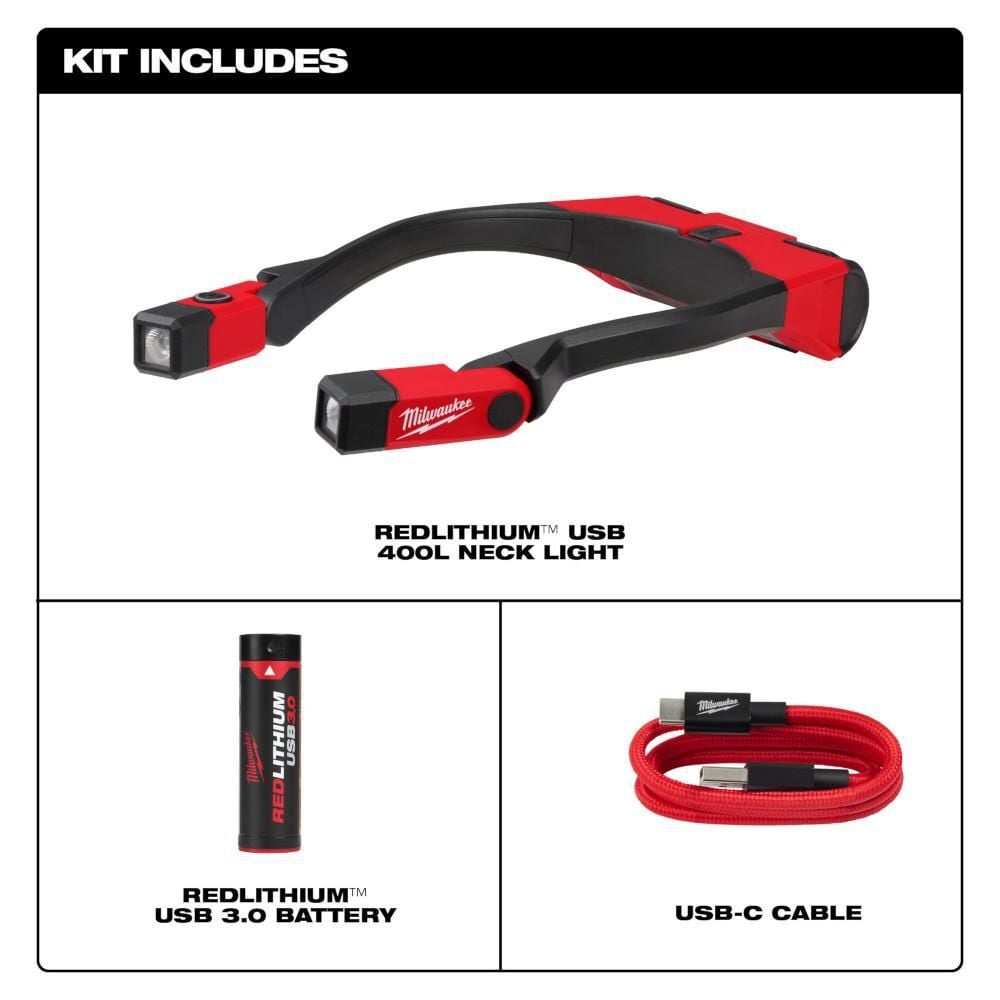 Milwaukee REDLITHIUM USB 400L Neck Light, large image number 2