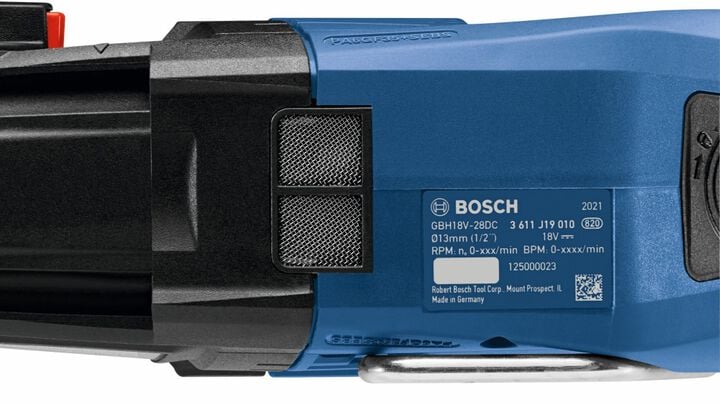 Bosch 18V SDS plus Bulldog 1 1/8 in Rotary Hammer Kit with 2 CORE18V 8Ah PROFACTOR Batteries Factory Reconditioned, large image number 6