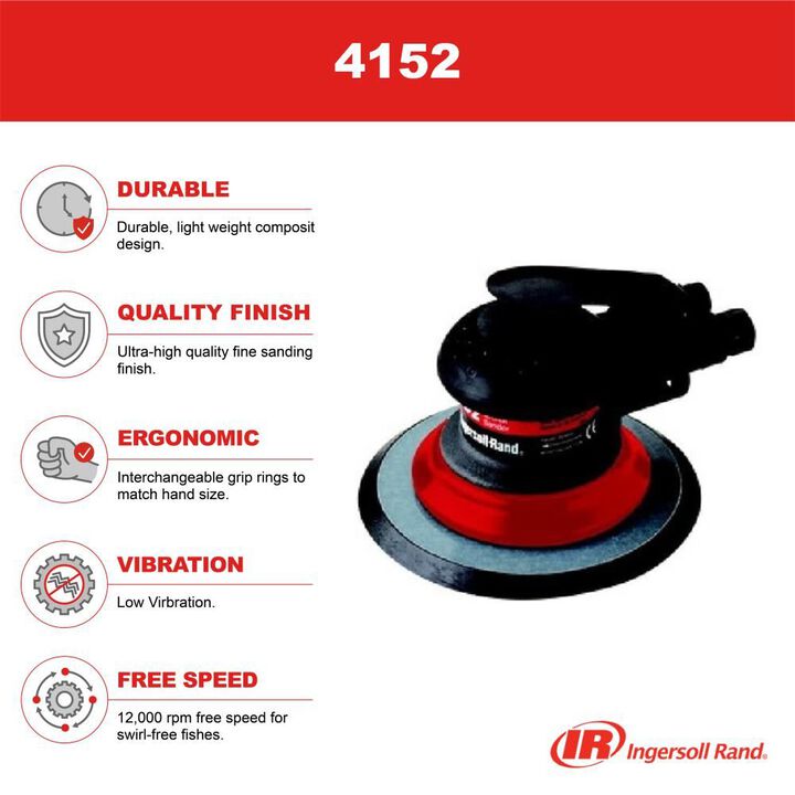 Ingersoll Rand 6 Inch Width 3/32 Inch Orbit Random Orbital Air Sander, 12000 RPM, large image number 7