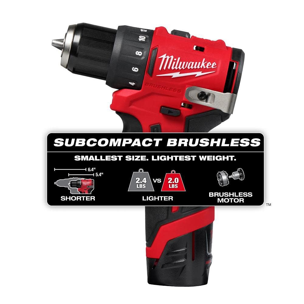 Milwaukee M12 Subcompact Brushless 3 8 Inch Drill Driver Kit 3401 22 Simolary simolary.com 6