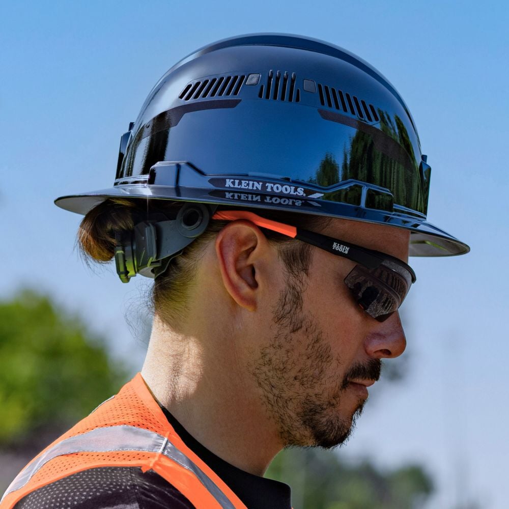 Klein Tools Class C Hard Hat REFLEKTOR Black Chrome Vented Full Brim with Headlamp, large image number 10