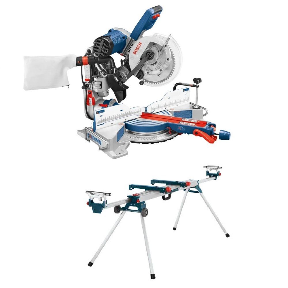Bosch 10 Inch Glide Miter Saw and Folding Stand Bundle - CM10GD-GTA3800