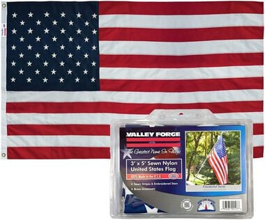 Valley Forge Flag 3 Ft. Width x 5 Ft. Height Nylon Replacement United States Flag