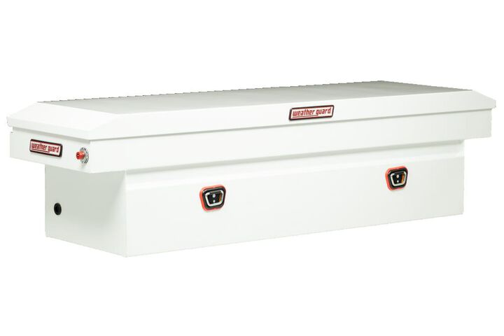 Weather Guard Saddle Truck Tool Box Steel Standard White