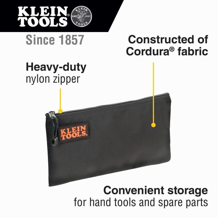 Klein Tools Black Nylon Zipper Bag, large image number 1