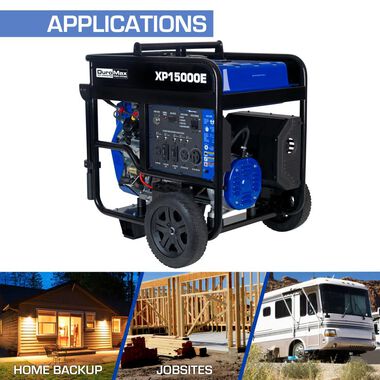 Duromax 15000 Watt V-Twin Gas Powered Electric Start Portable Generator, large image number 3