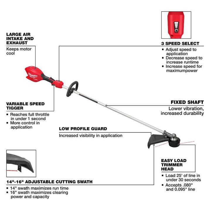 Milwaukee M18 FUEL 16 Inch String Trimmer (Bare Tool), large image number 2