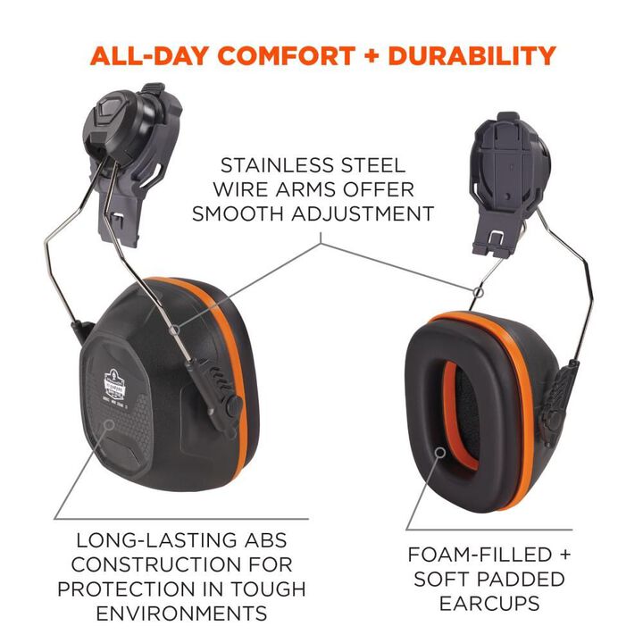 Ergodyne Cap Style & Helmet Gray Mounted Earmuffs, large image number 3
