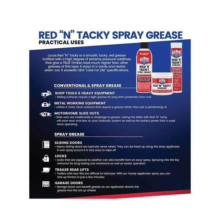 Lucas Oil 14 Oz Cartridge Red N Tacky Grease, large image number 4